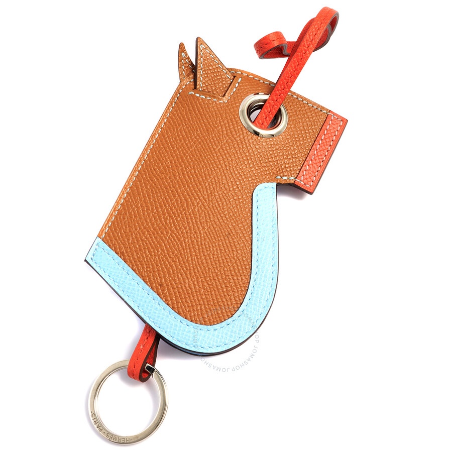 Hermes Camail Key Ring- Gold/Celeste/Capucine - 1