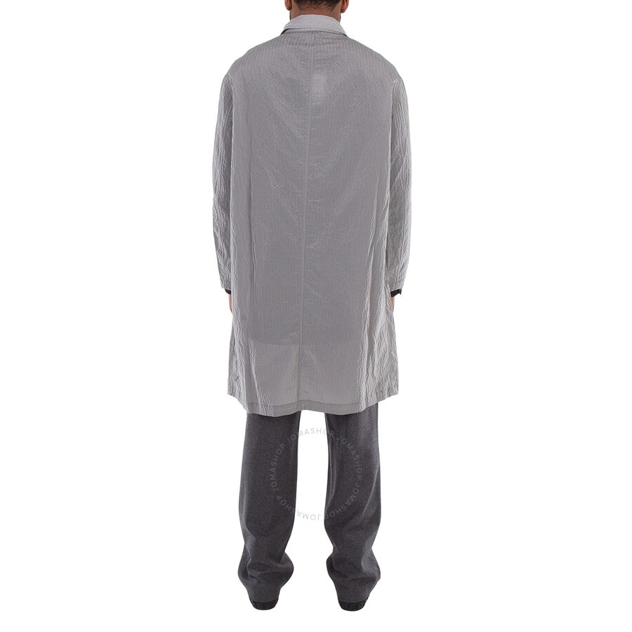 Emporio Armani Single-Breasted Textured Trench Coat - 4