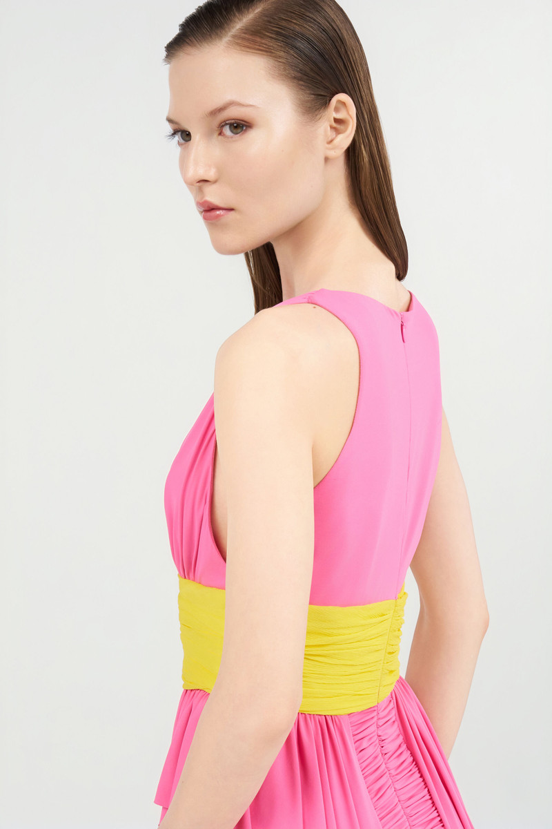 Two-Tone Draped Dress 7