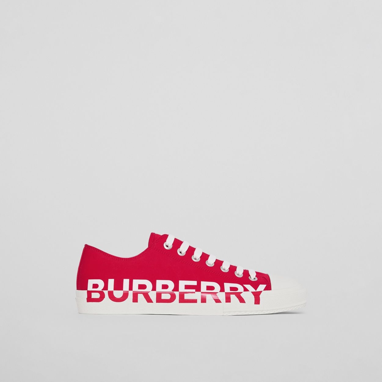 Logo Print Cotton Gabardine Sneakers - 1