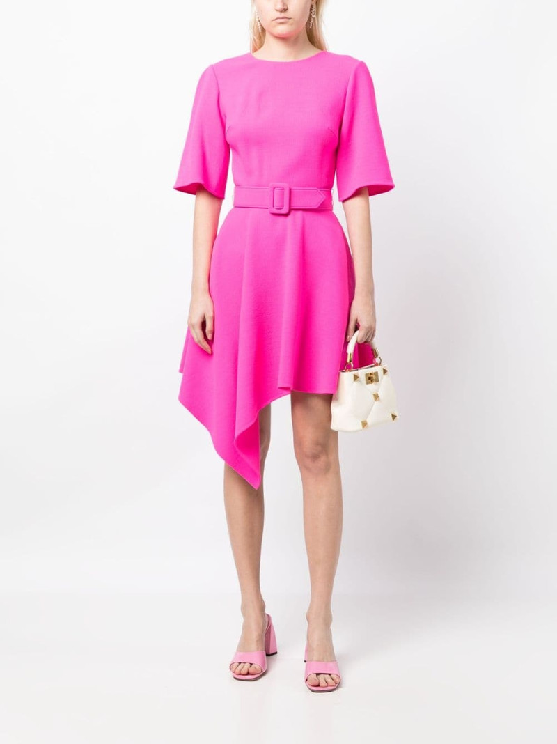 Oscar de la Renta asymmetric-hem belted dress outlook