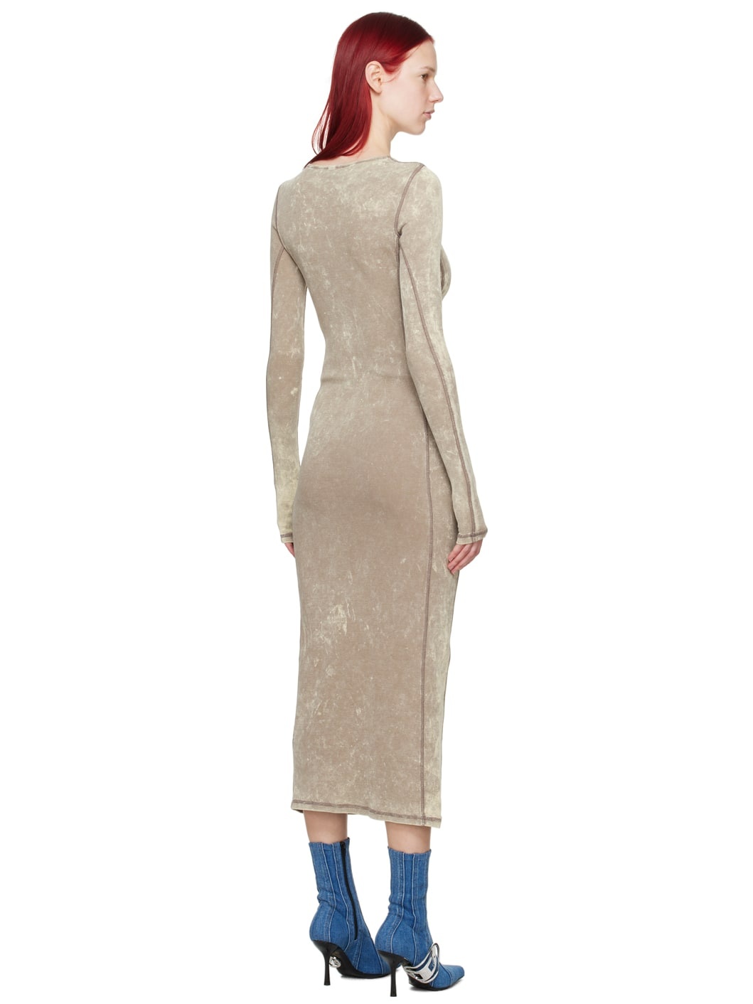 Beige D-Critic Midi Dress - 3