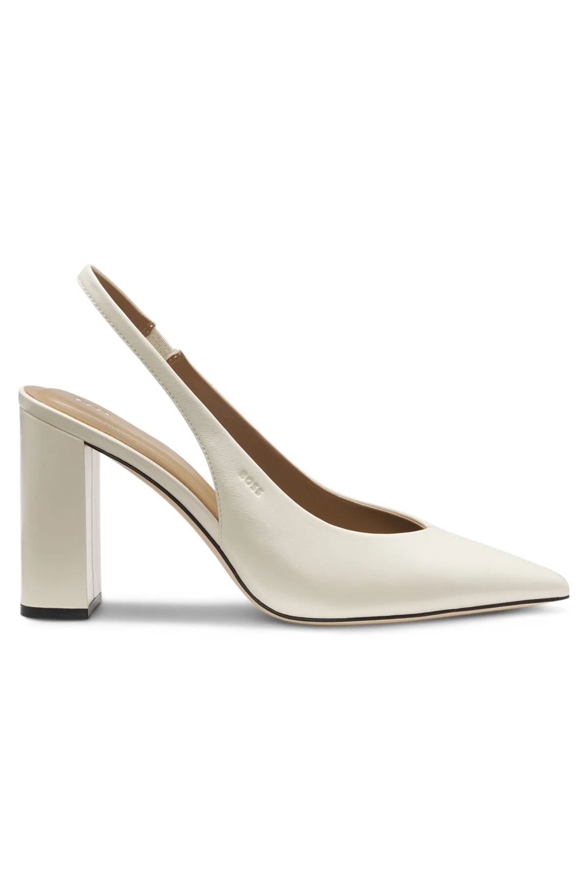 HEELED LEATHER PUMPS WITH SLINGBACK STRAP - 1