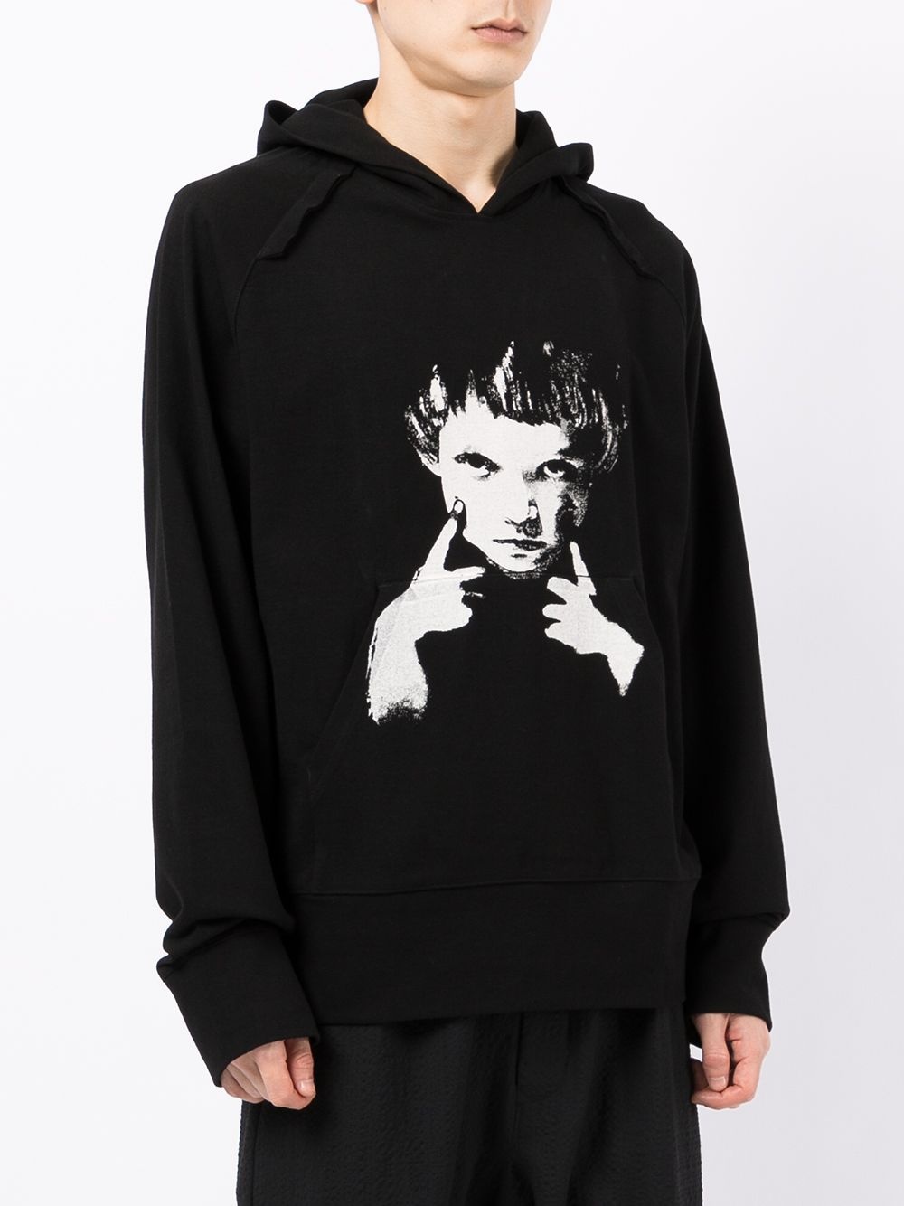 portrait print hoodie - 3