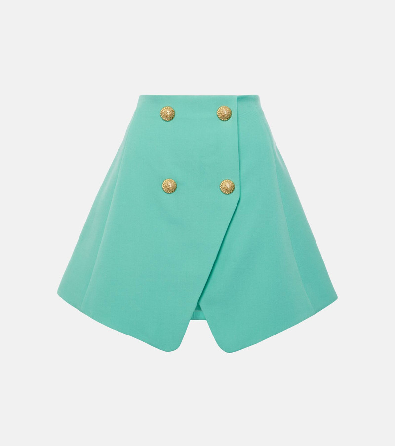 High-rise wool miniskirt - 1