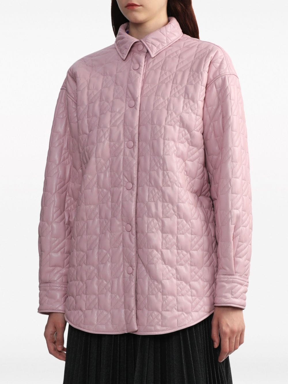 classic-collar diamond-quilting jacket - 3
