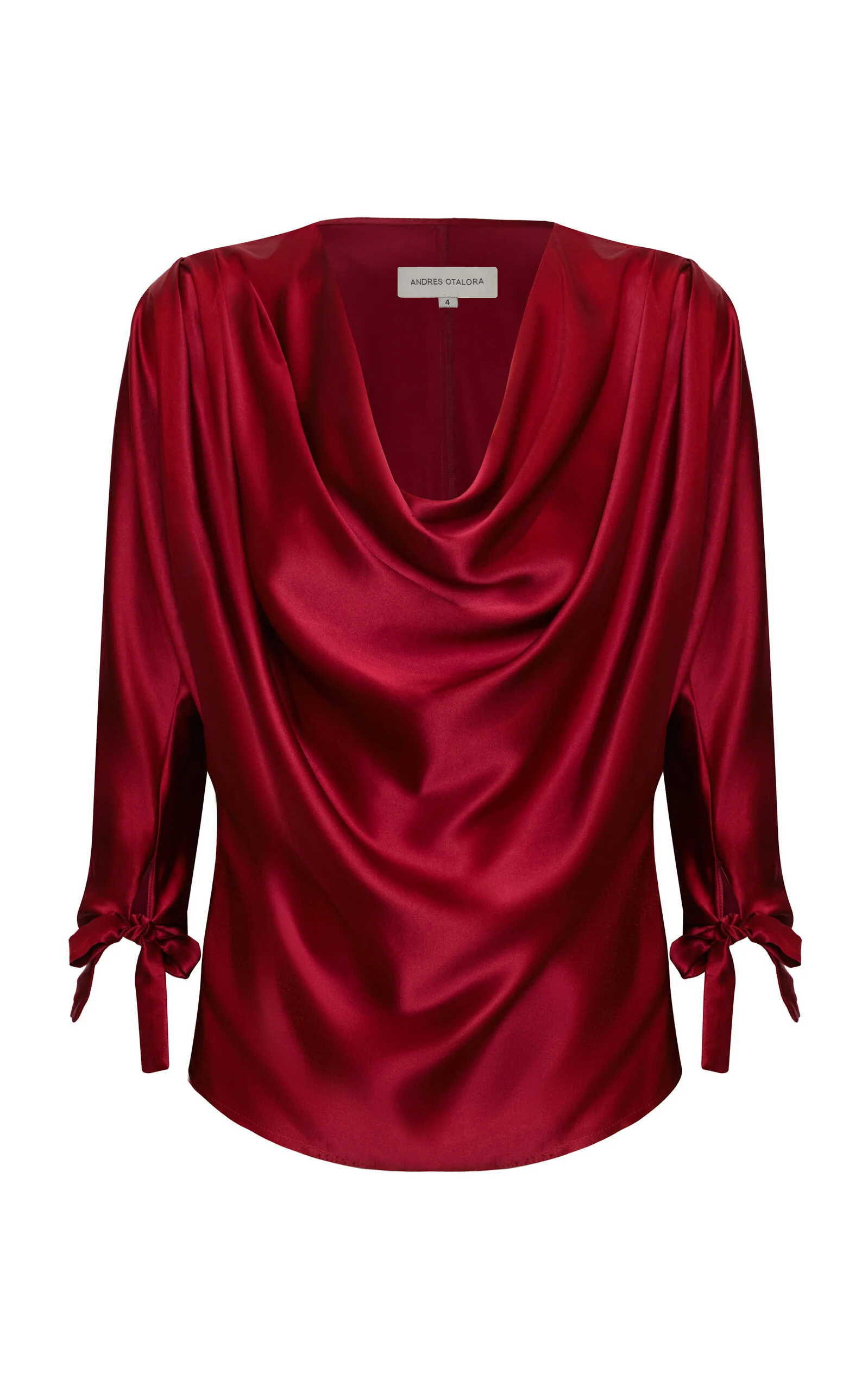 Frio Interior Draped Silk Blouse red - 1