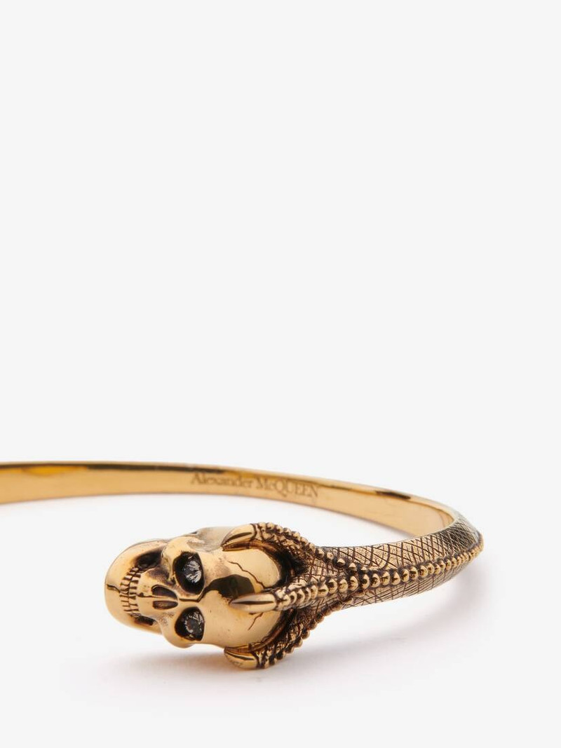 Men's Victorian Skull Cuff in Antique Gold 4