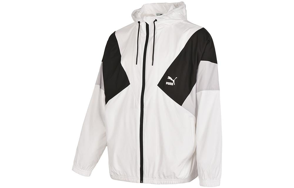 PUMA Colorblock Logo Hoodied Jacket 'White' 538603-02 - 3