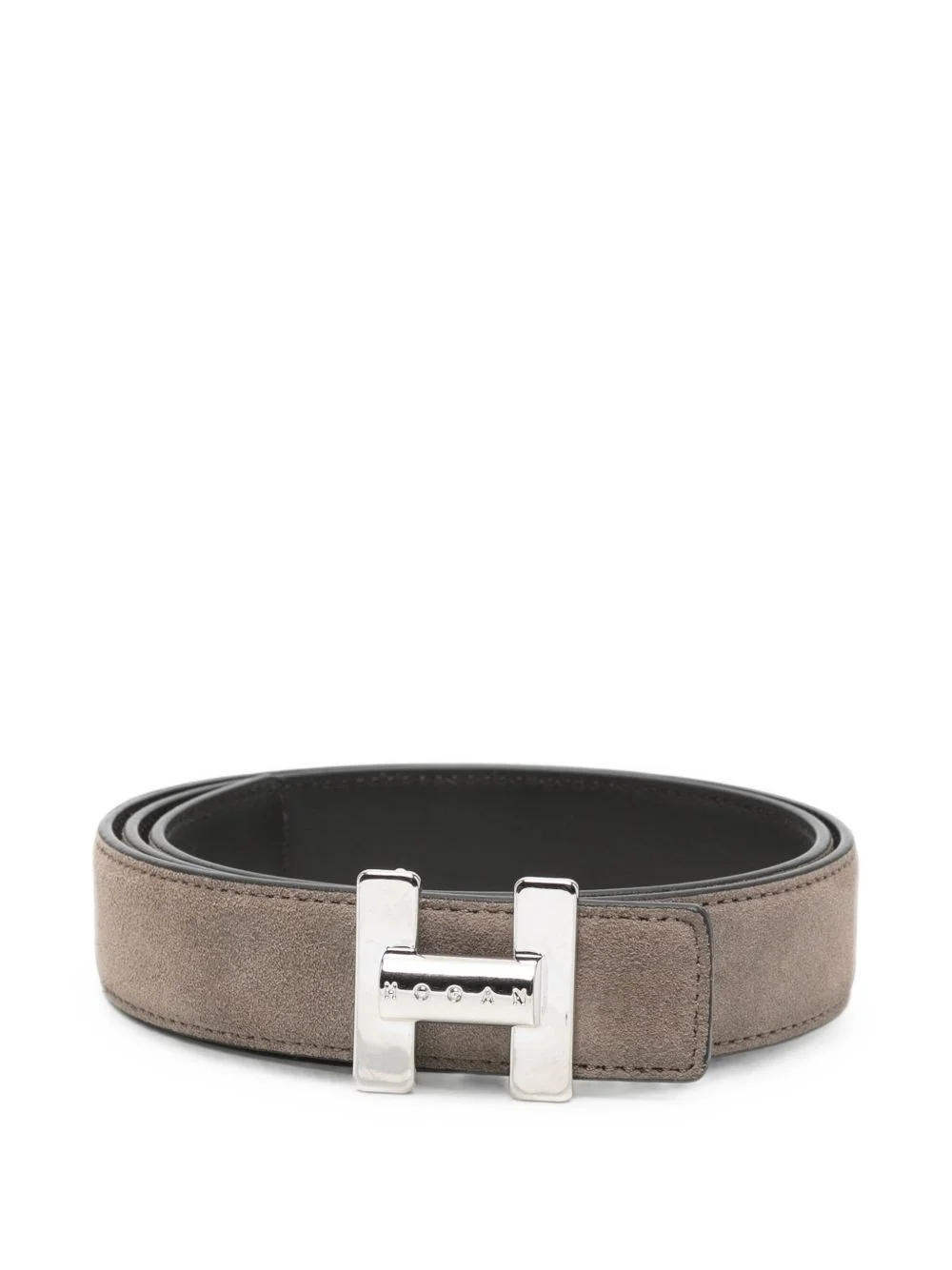 H-buckle suede belt - 1