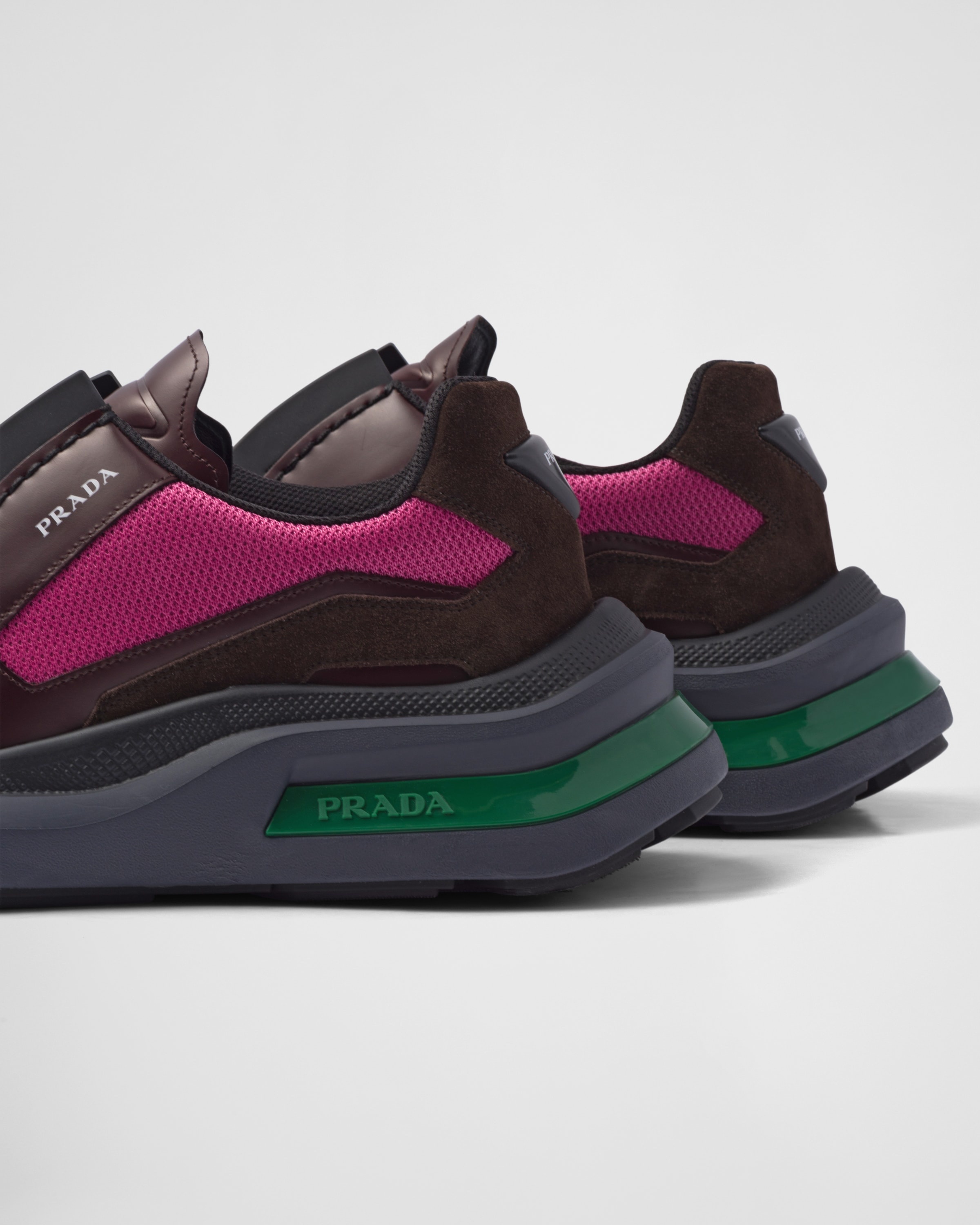 Systeme brushed leather sneakers with bike fabric and suede elements - 7