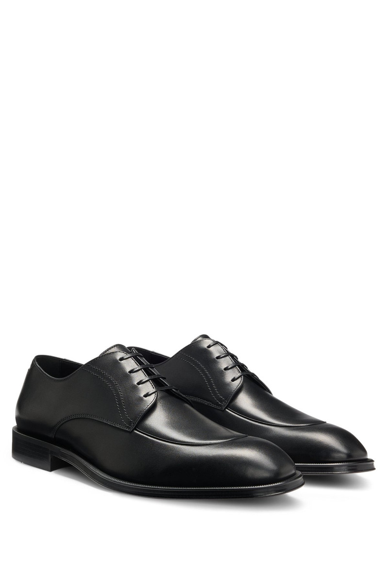 LEATHER DERBY SHOES WITH APRON TOE 2