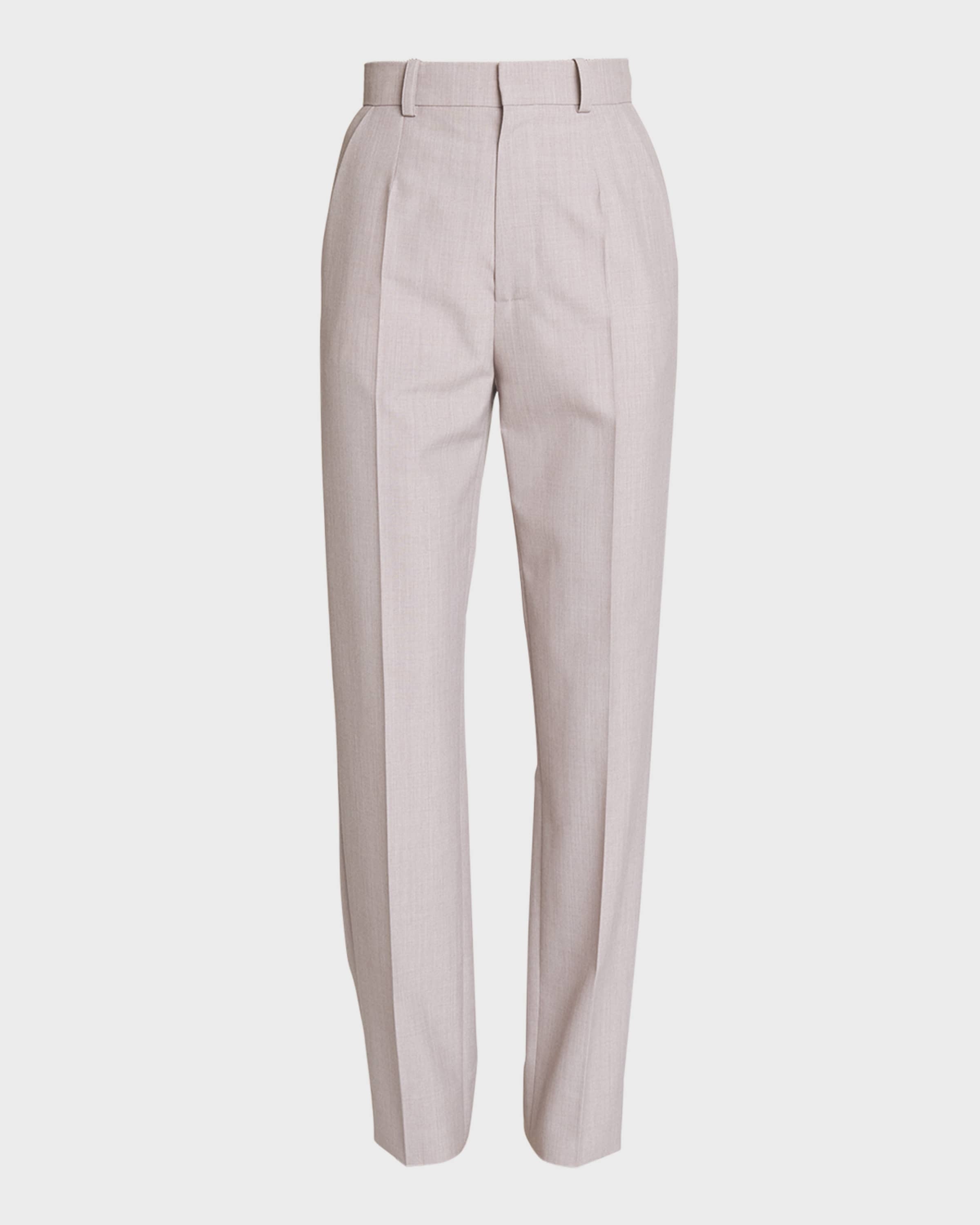 Wool-Blend High Waisted Trousers - 1