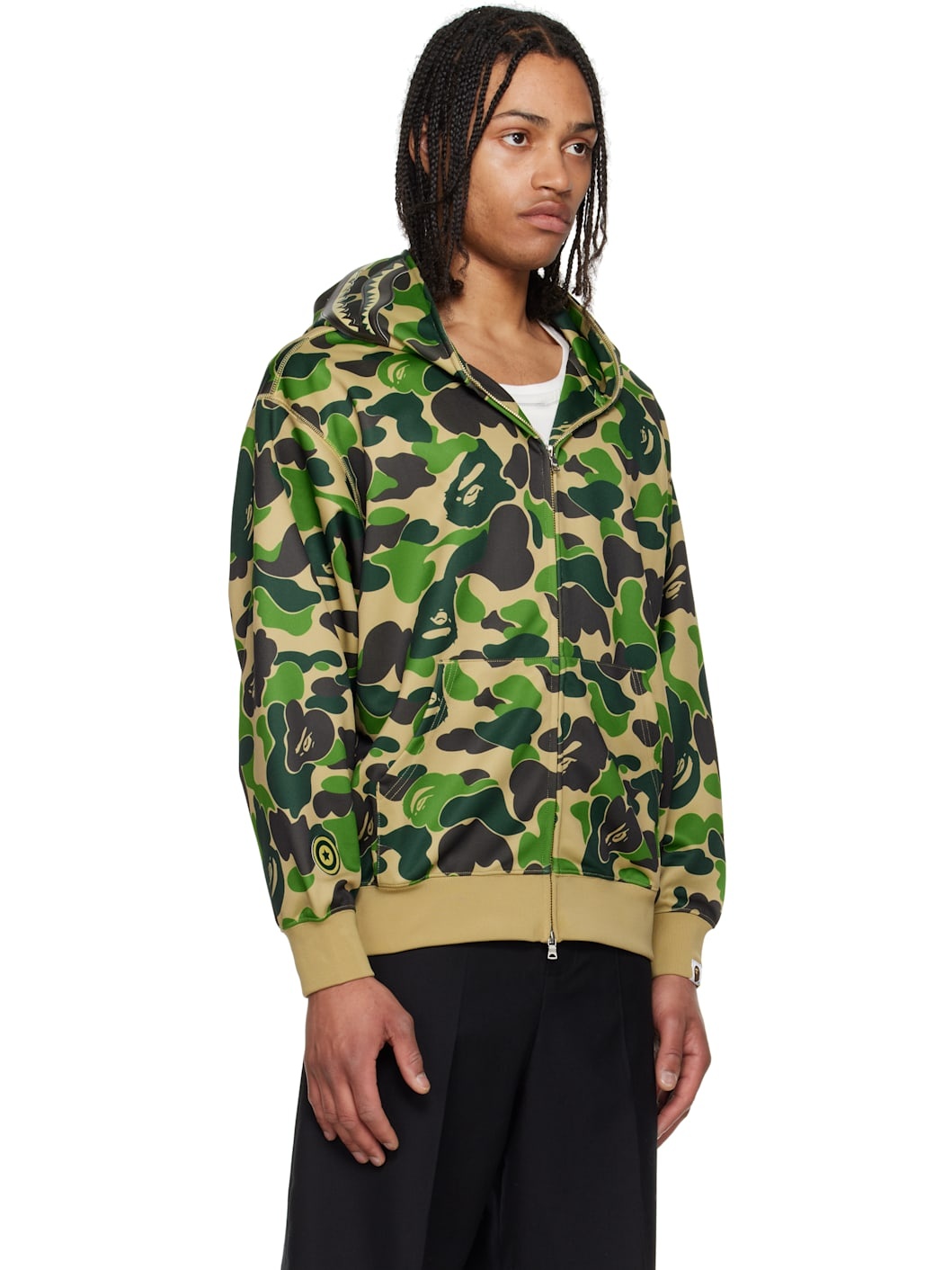 Green ABC Camo Shark Full Zip Hoodie - 2