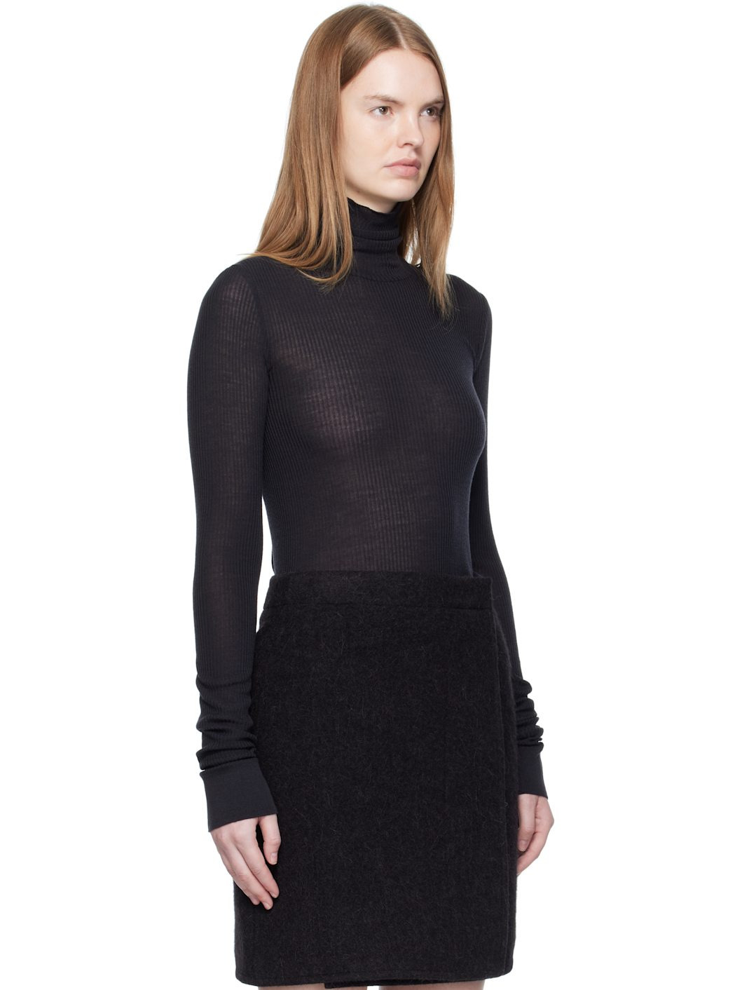 Gray Seamless Turtleneck - 2