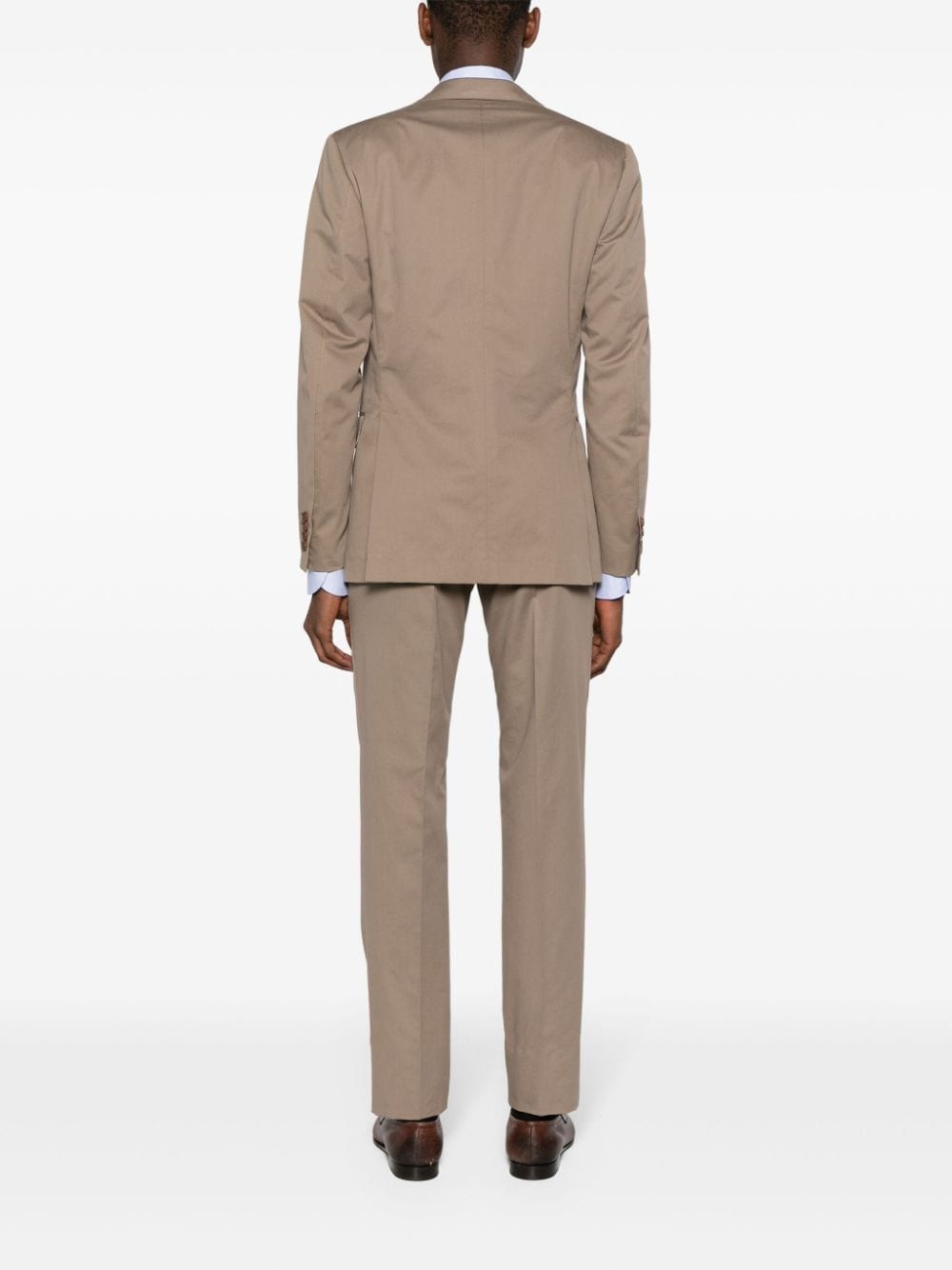 single-breasted twill suit - 4