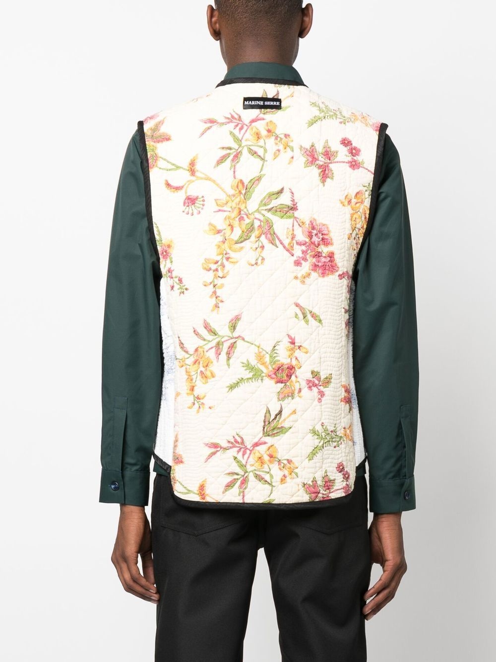 floral-print sleeveless jacket - 4