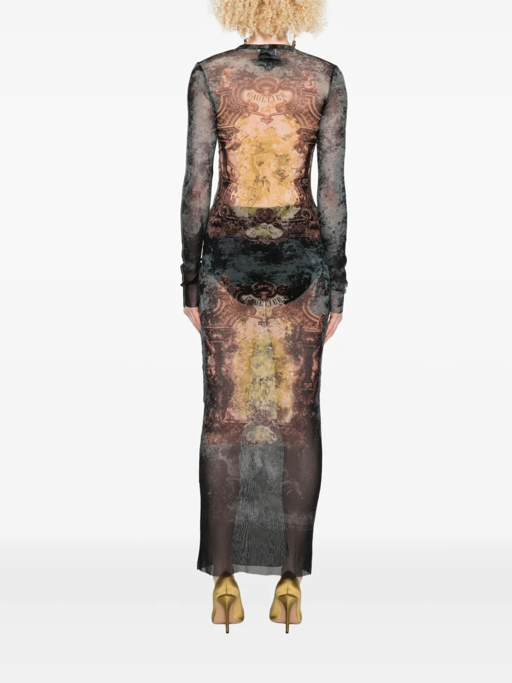 JEAN PAUL GAULTIER - Women Mesh "Médaillon" Long Dress - 3