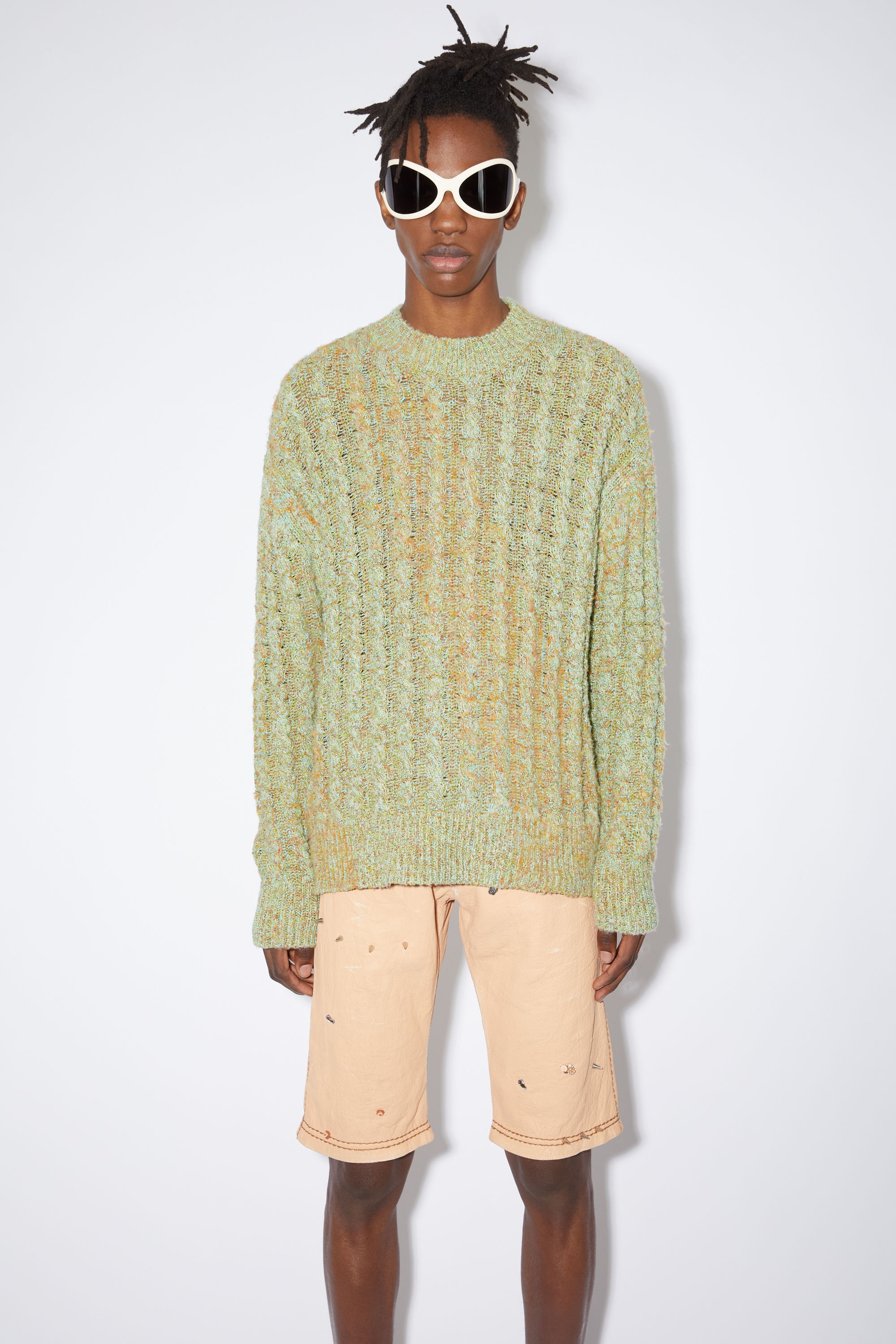 Cable knit jumper - Mint green - 2