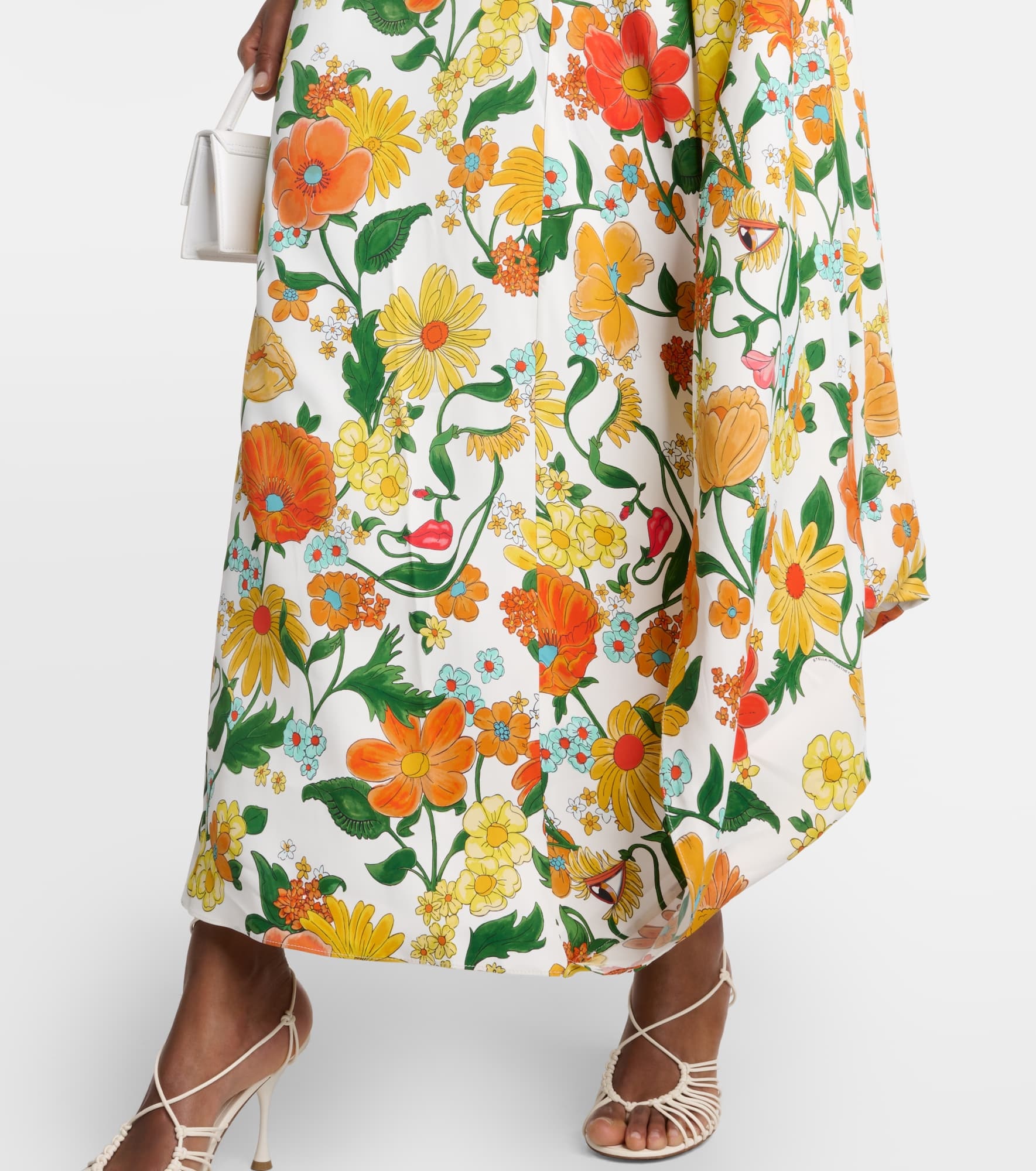 Caped one-shoulder cady gown - 5