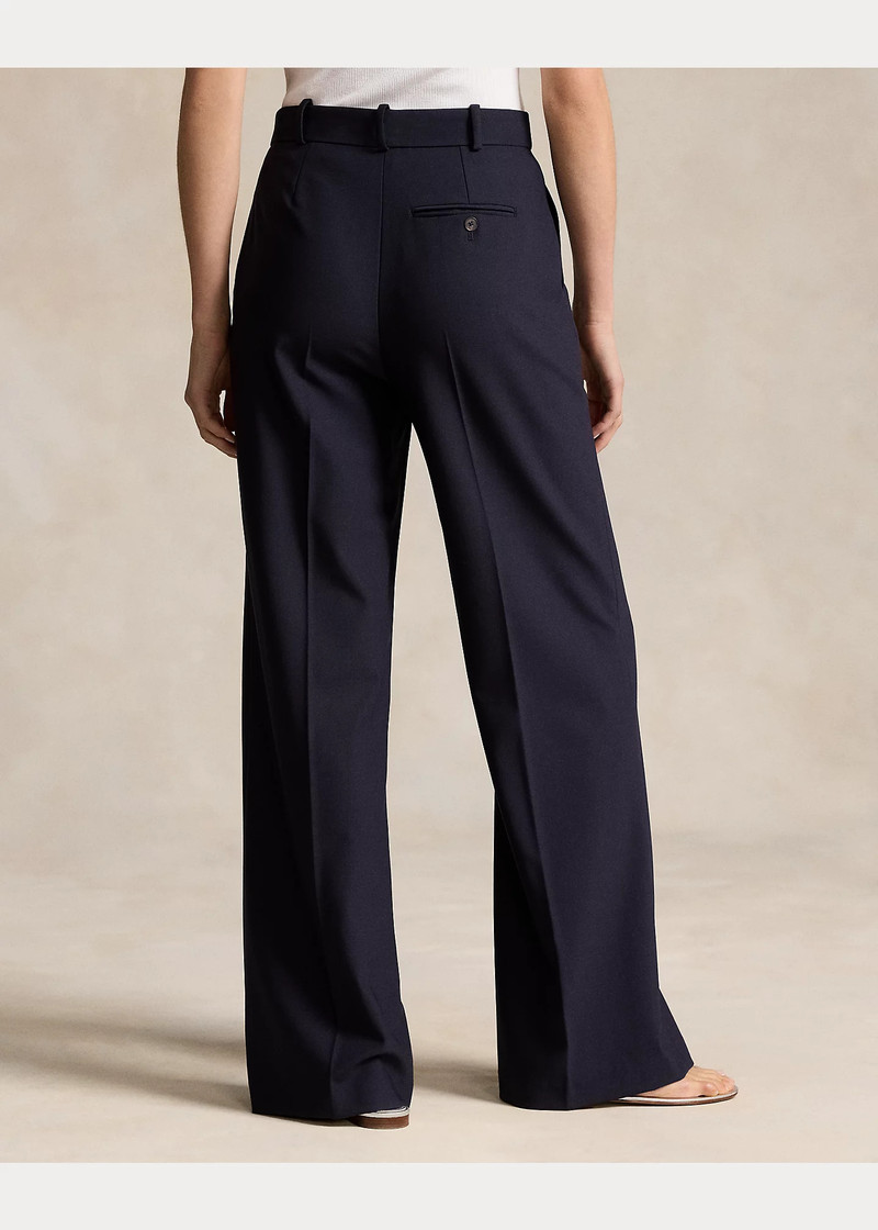 Stretch Wool Faille Wide-Leg Pant 4