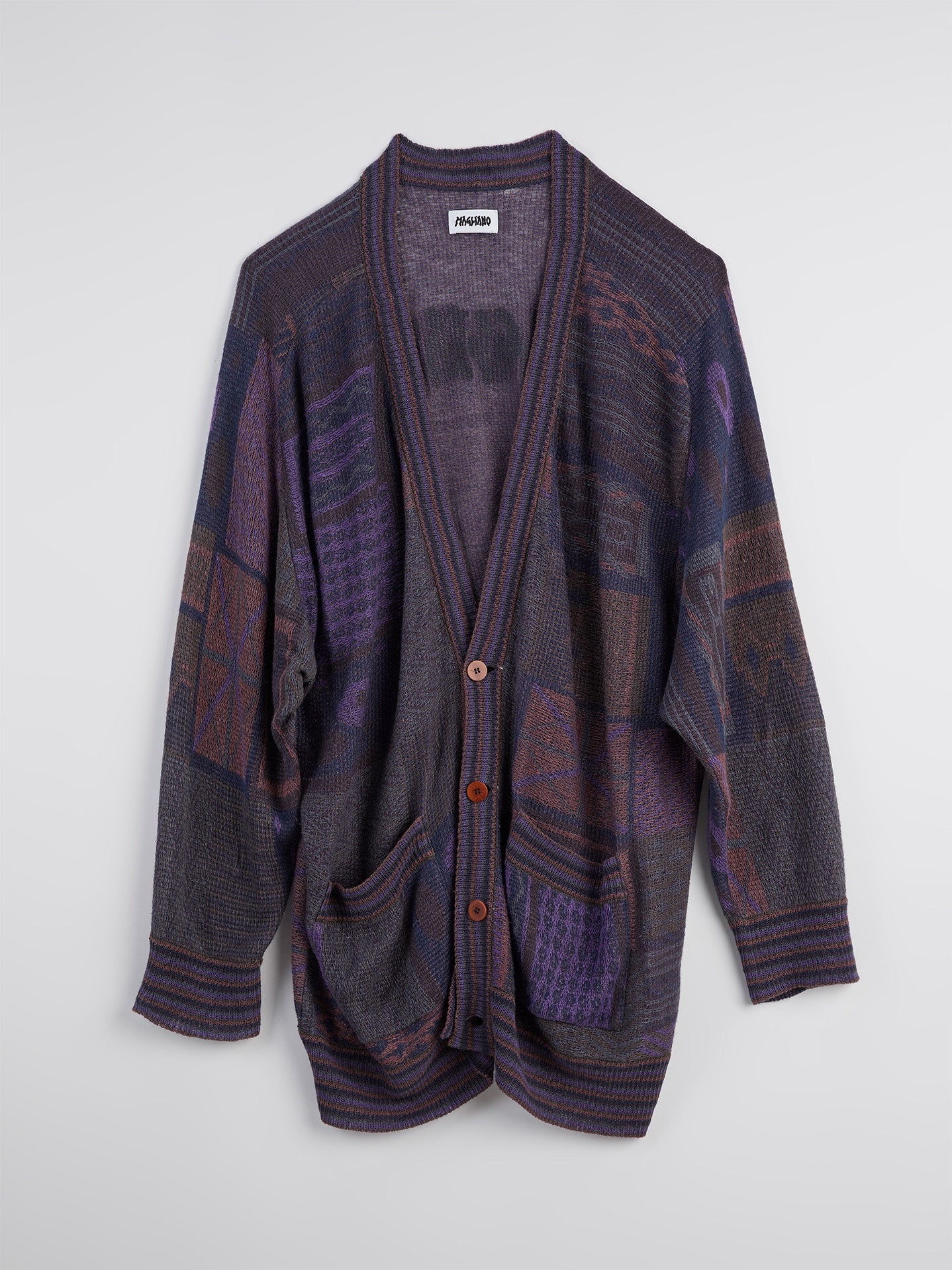 Grampa Jacquard Cardigan Dark Combo - 1