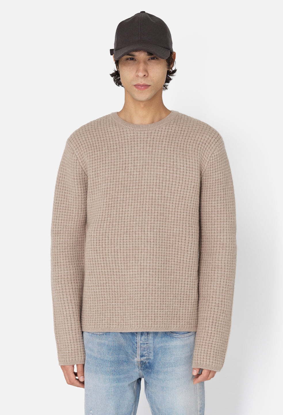 WOOL WAFFLE KNIT CREW - 2