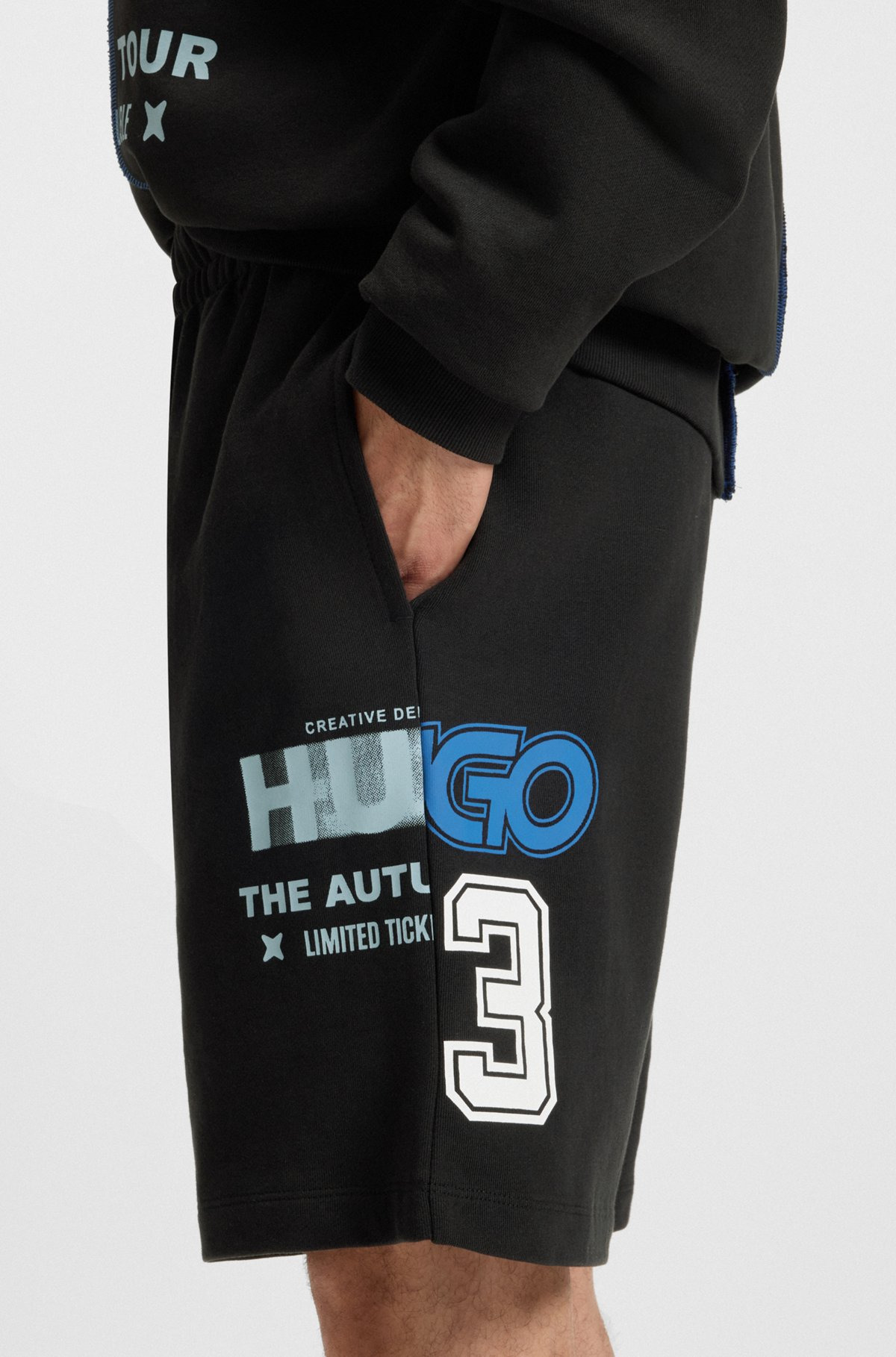 COTTON-TERRY SHORTS WITH MIXED LOGO ARTWORK - 3
