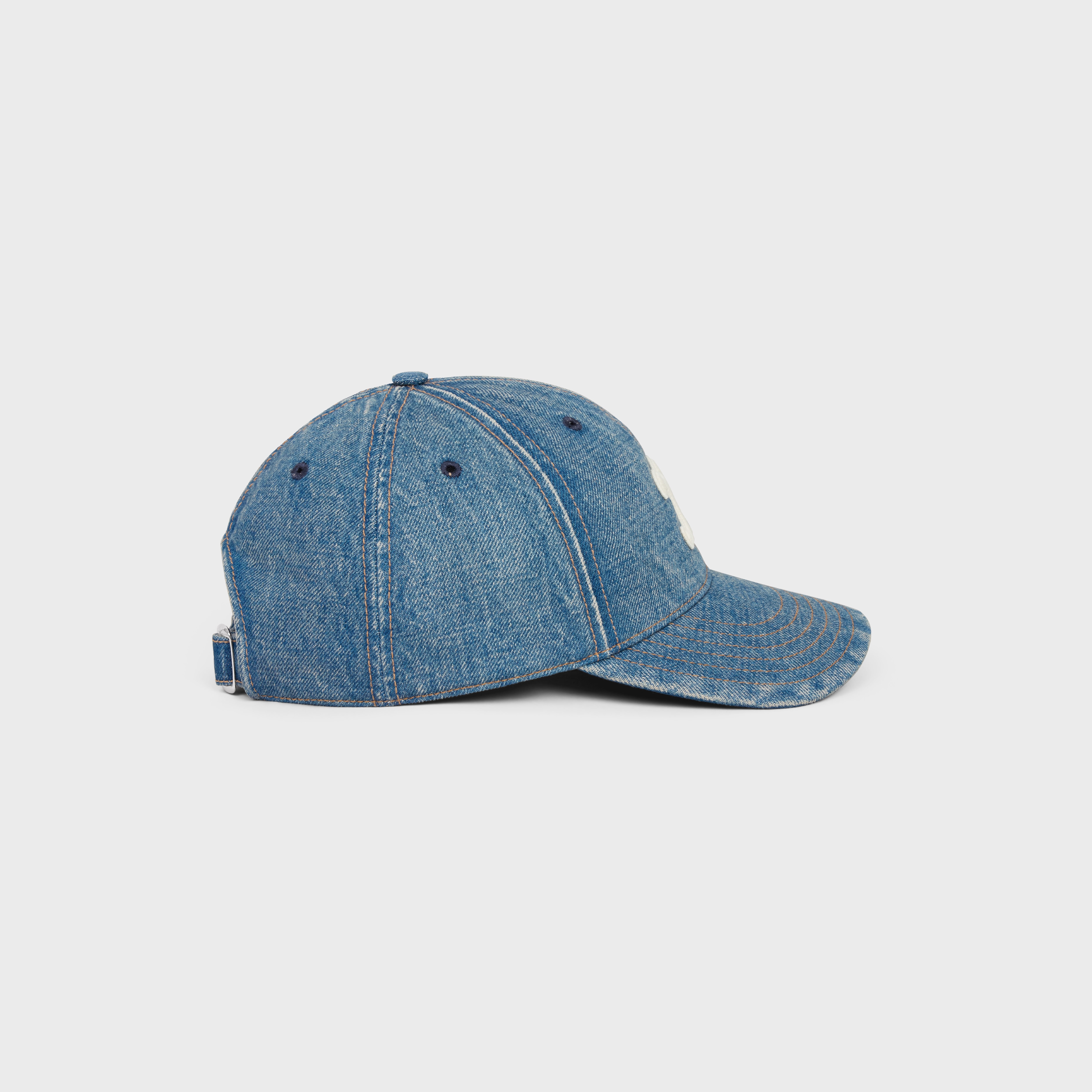 関税込 CELINE triomphe baseball cap in union wash CELINE triomphe baseball cap in union wash denim | REVERSIBLE