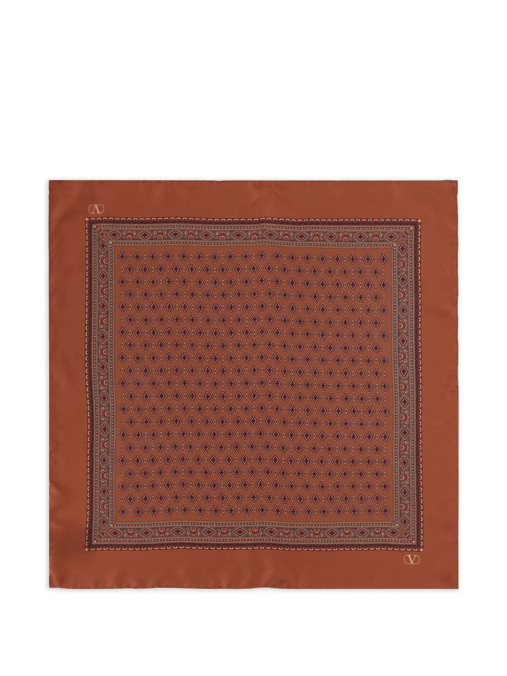 V-logo geometric-print scarf - 1