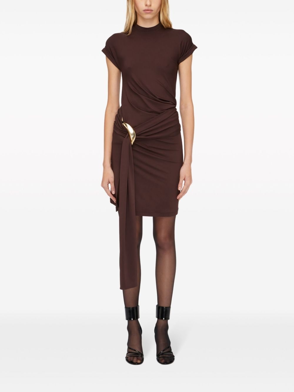 gathered jersey dress - 2