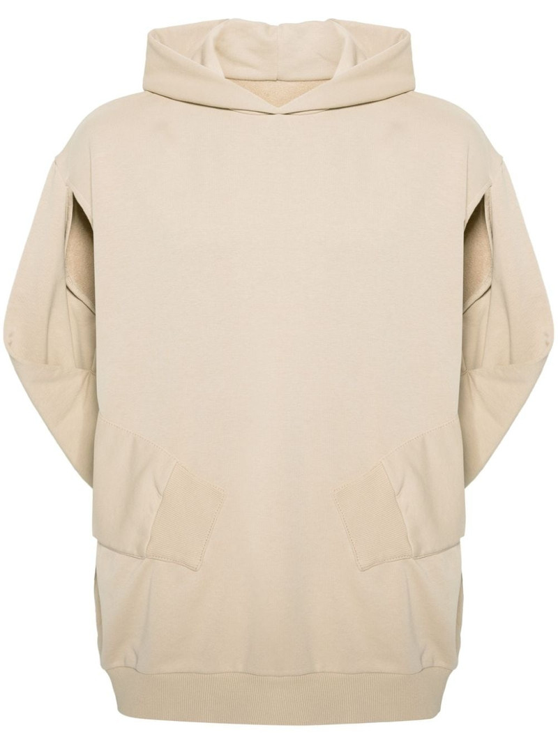 sleeveless cotton-blend hoodie 1