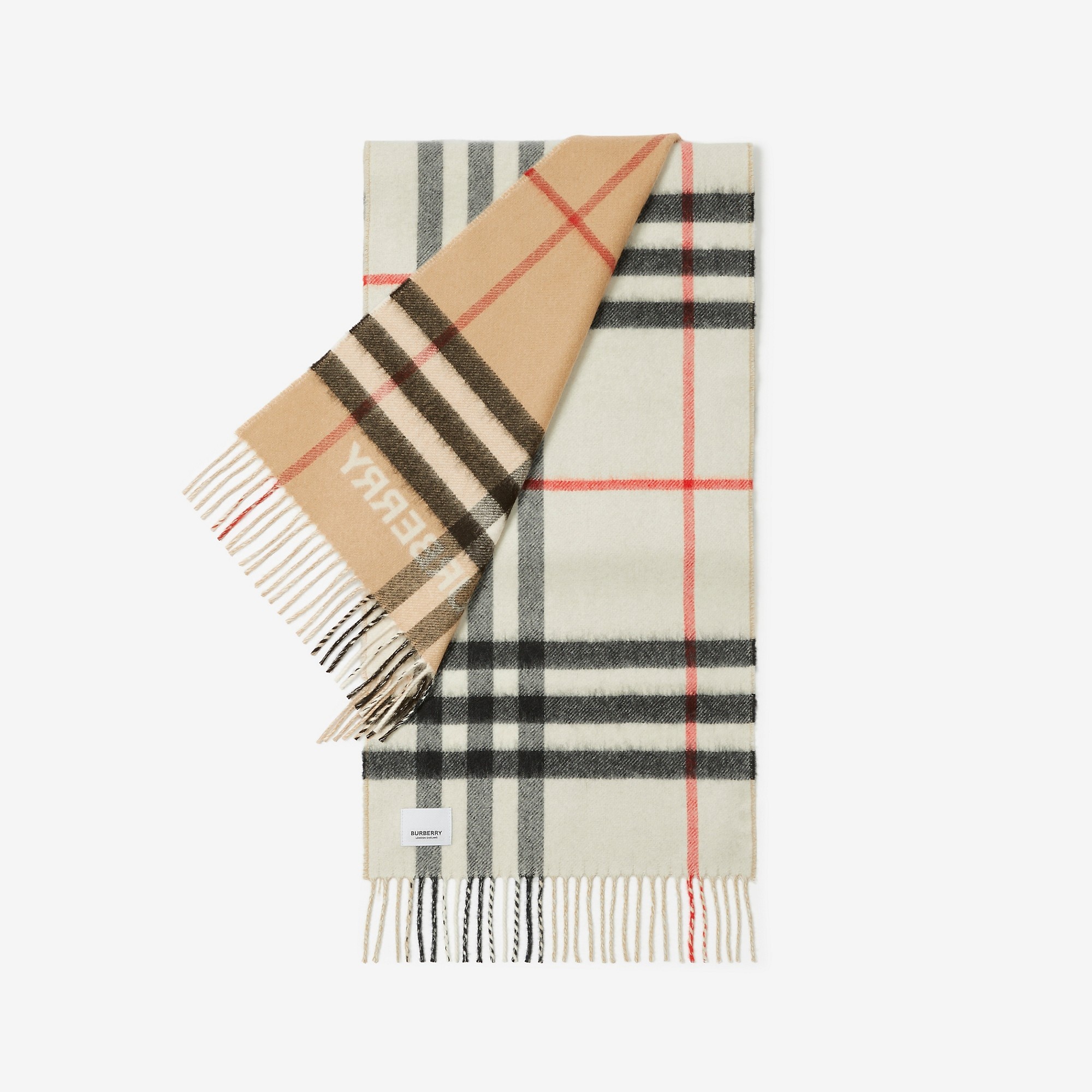 Contrast Check Cashmere Scarf - 7