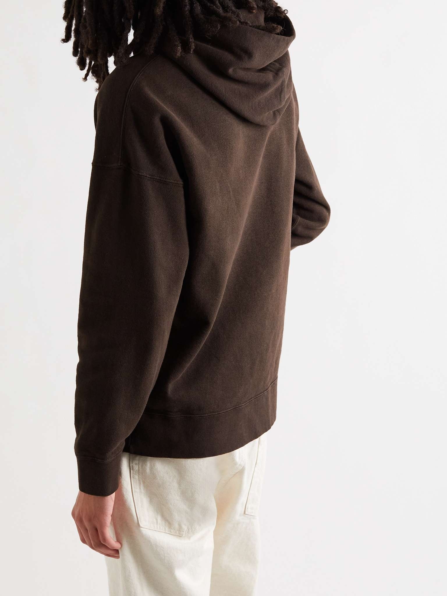 Jumbo Garment-Dyed Loopback Cotton-Jersey Hoodie - 4