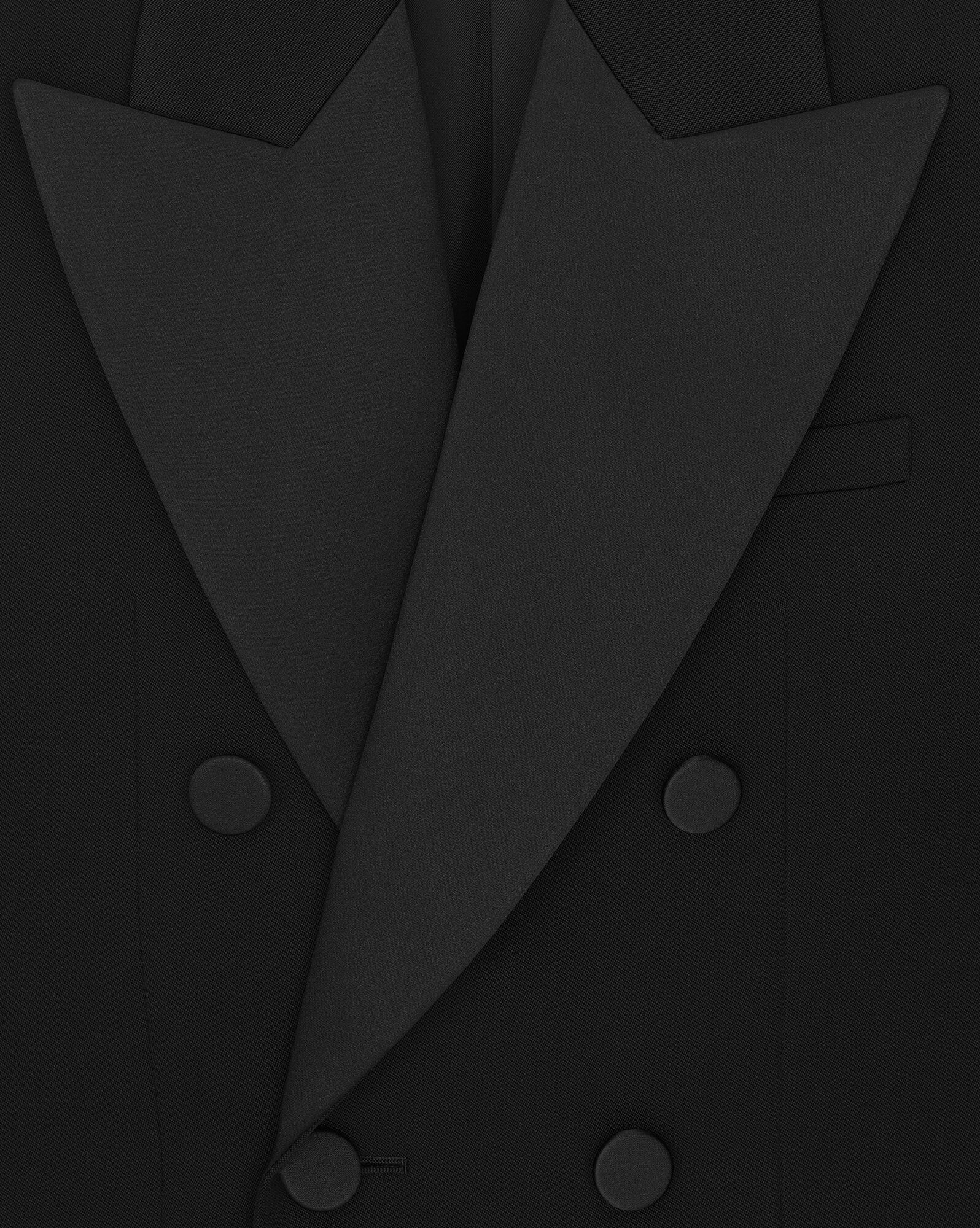 Double-breasted Grain de Poudre tuxedo jacket