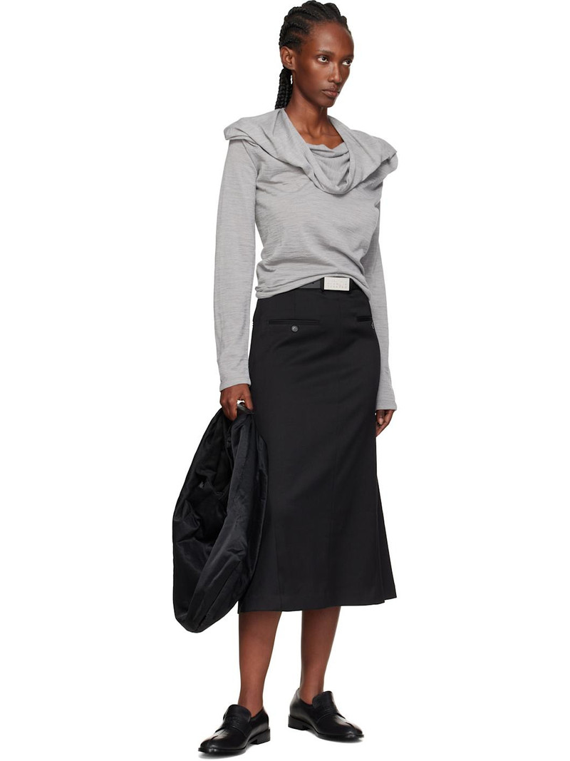 검정 일본의 draped tote 부대 4