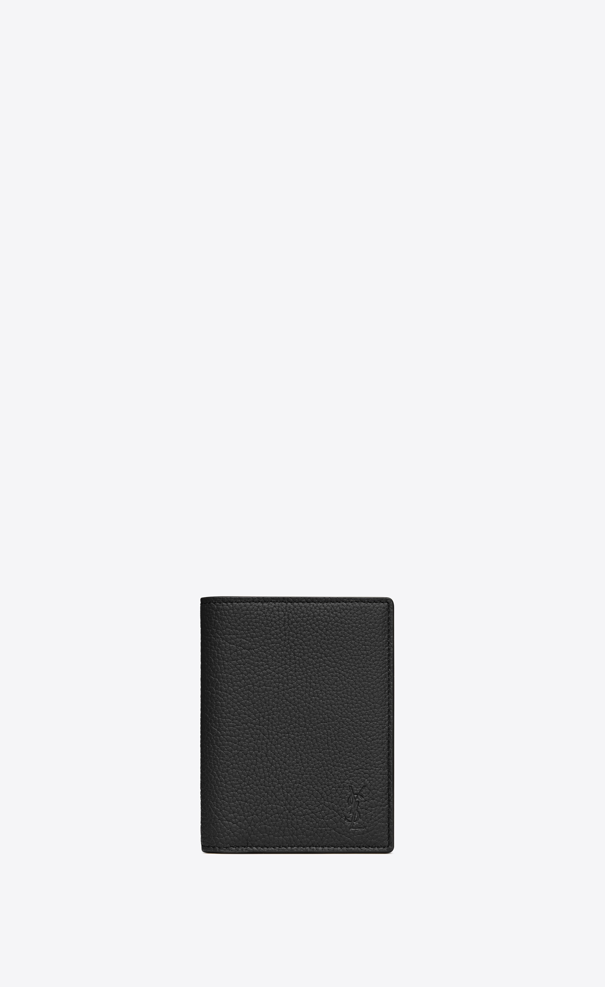 cassandre shadow saint laurent credit card wallet in grained leather - 1