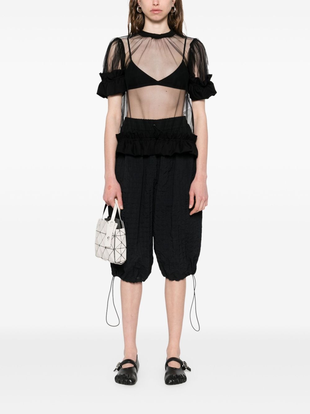 ruffle-detail sheer blouse - 2