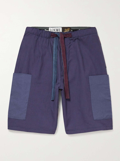 Loewe + Paula's Ibiza Striped Linen and Cotton-Blend Drawstring Shorts outlook