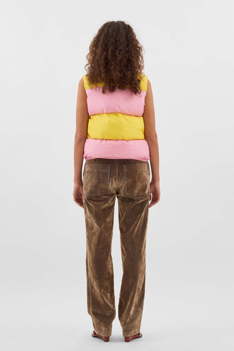 PUFFY GILET / pink & bright yellow 6