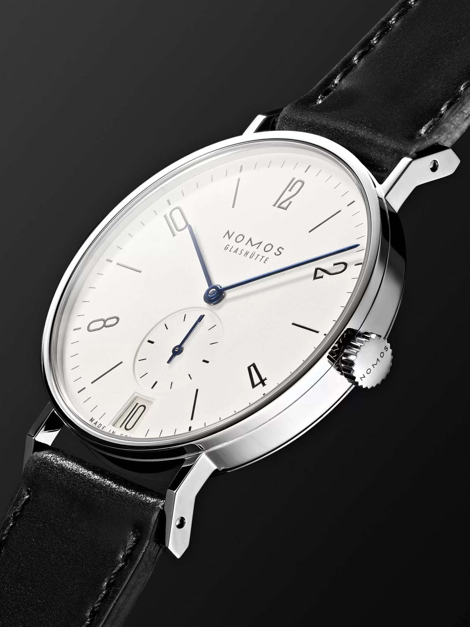 Tangente 38mm Datum Stainless Steel and Leather Watch, Ref. No. 130 - 4