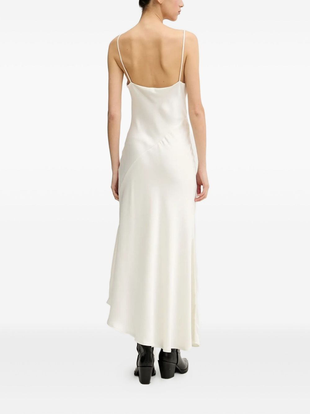 cowl-neck asymmetric maxi dress - 3