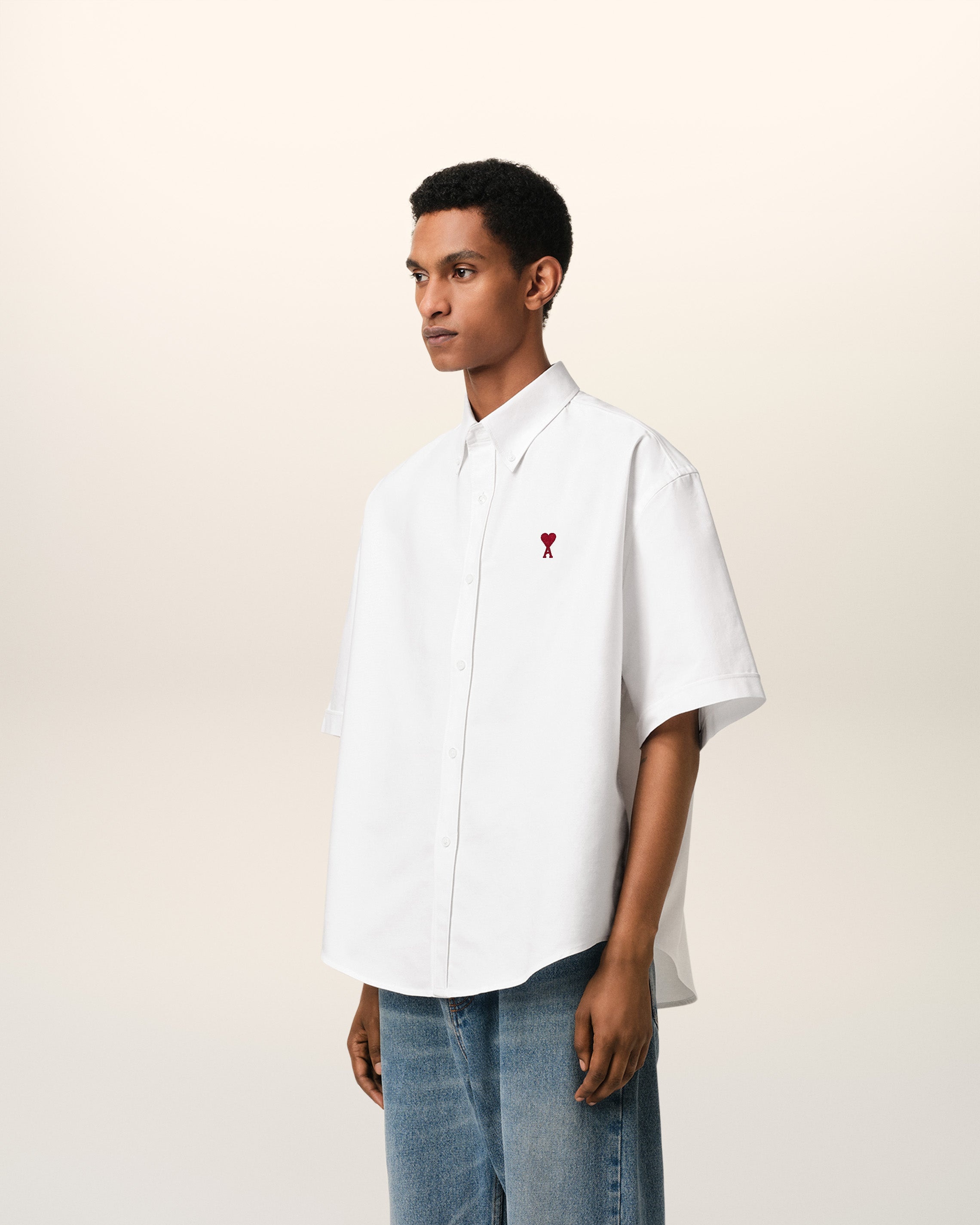 WHITE COTTON BOXY FIT SHORT SLEEVES SHIRT - 6