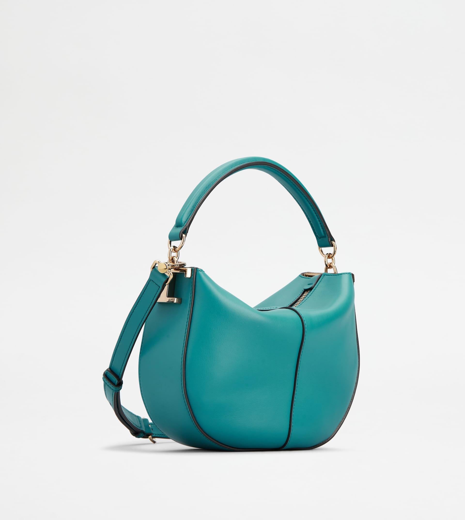 TOD'S T CASE HOBO BAG IN LEATHER MINI - GREEN - 4