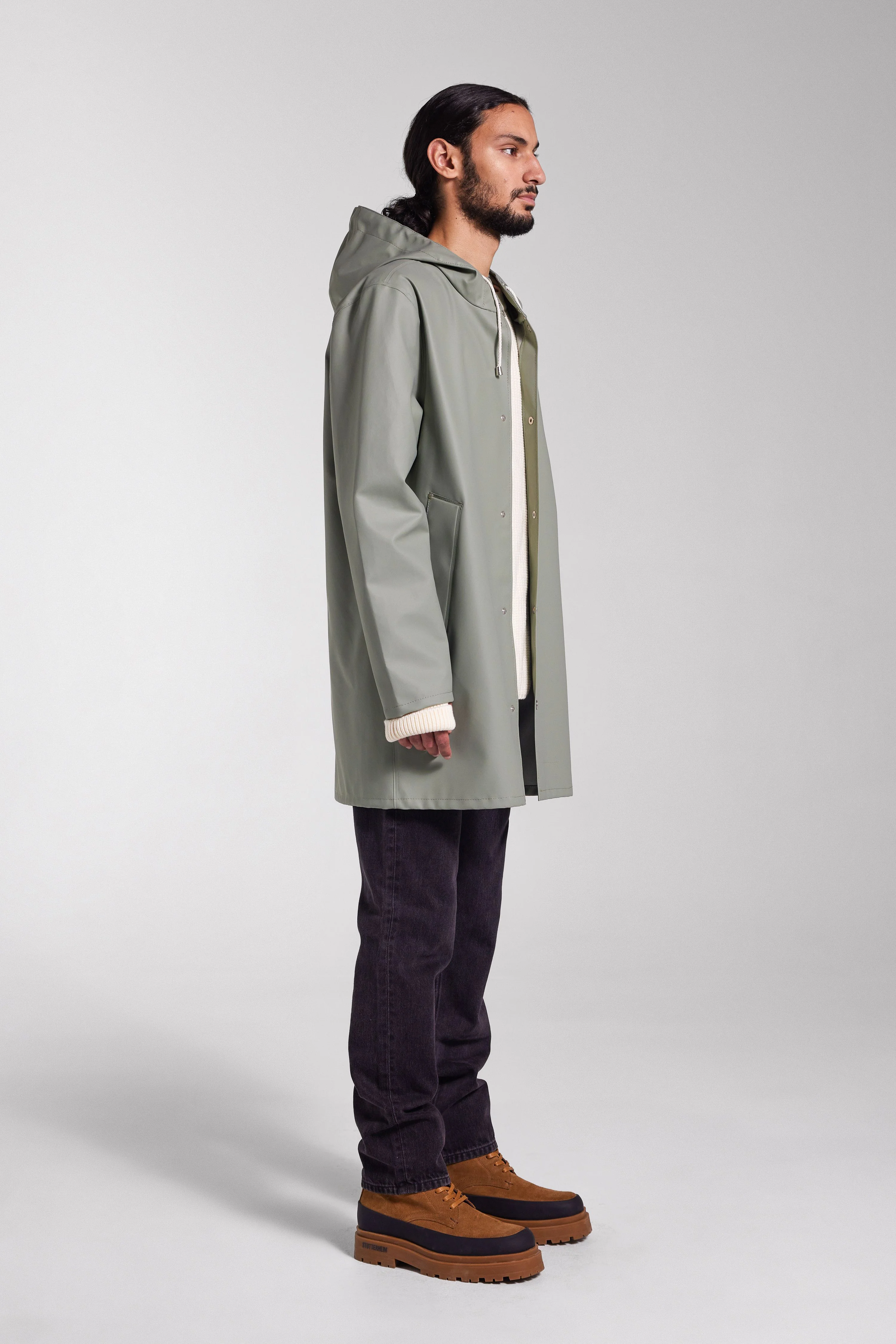 Stockholm Lightweight Raincoat Khaki Green - 1
