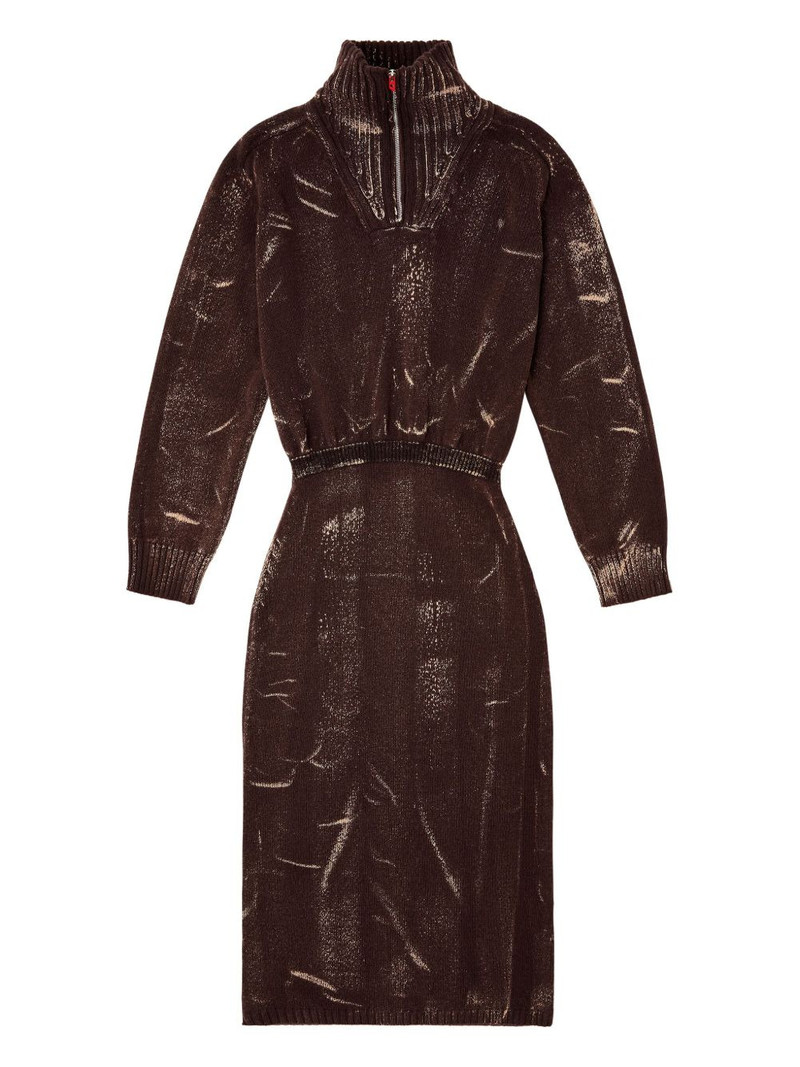 M-MARCELLE zipped turtleneck midi dress 1