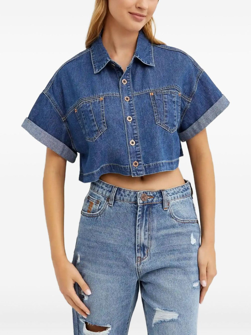 cropped denim shirt 1
