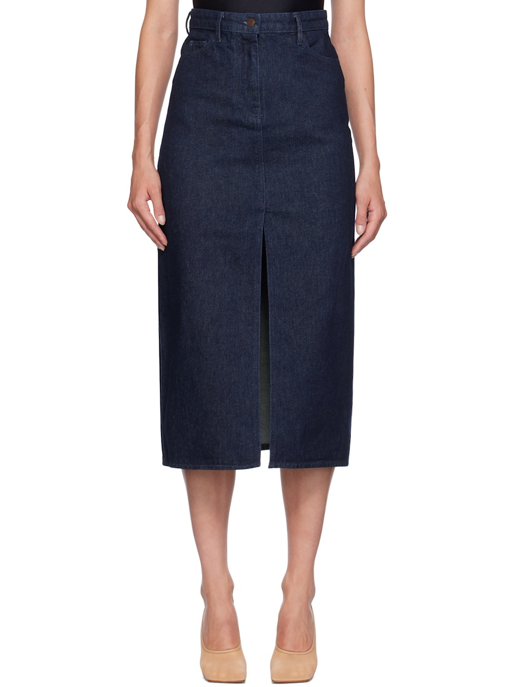 Indigo Ille Denim Midi Skirt - 1