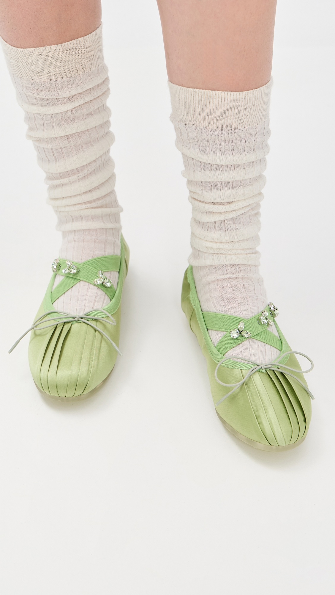 Embellished Ballerina Grip Flats - 2