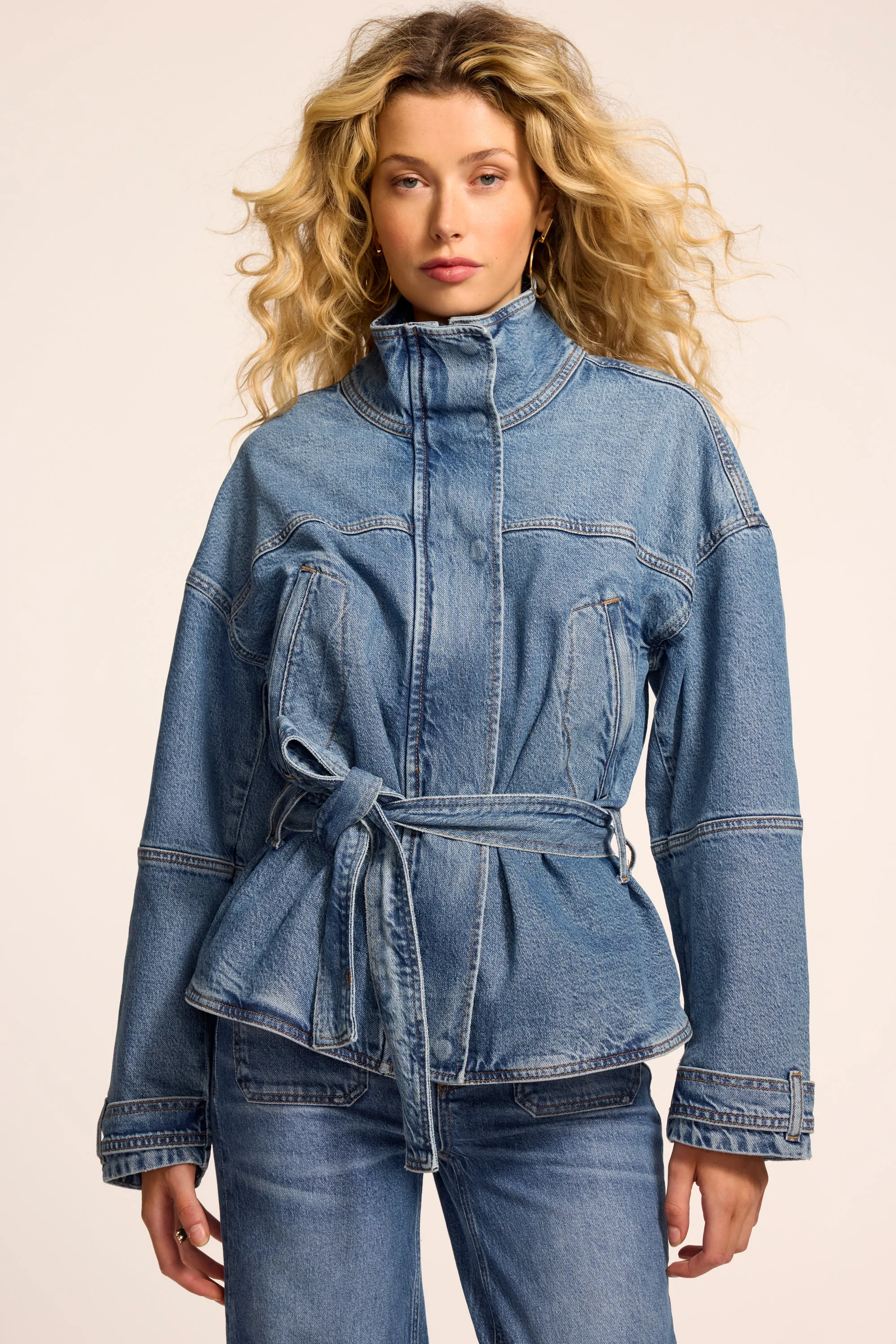 Robin Denim Funnel Neck Jacket - 1